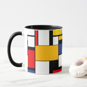 Mug Mondrian géométrique Composition minimaliste moder