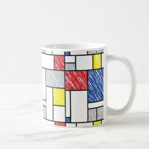 Mug Mondrian Gribouillages Minimaliste Art Moderne De 
