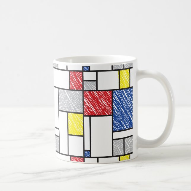 Mug Mondrian Gribouillages Minimaliste Art Moderne De  (Droite)
