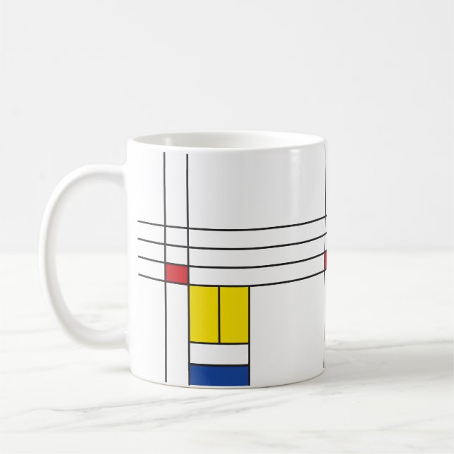 Mug Mondrian II Minimum De Stijl Modern Art Design (Gauche)