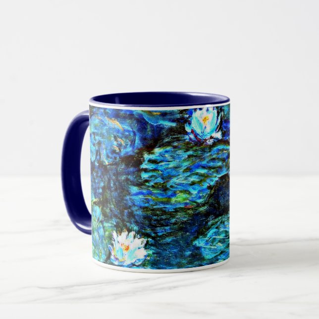 Mug Monet - Nappes d'eau, Bleu (Devant gauche)