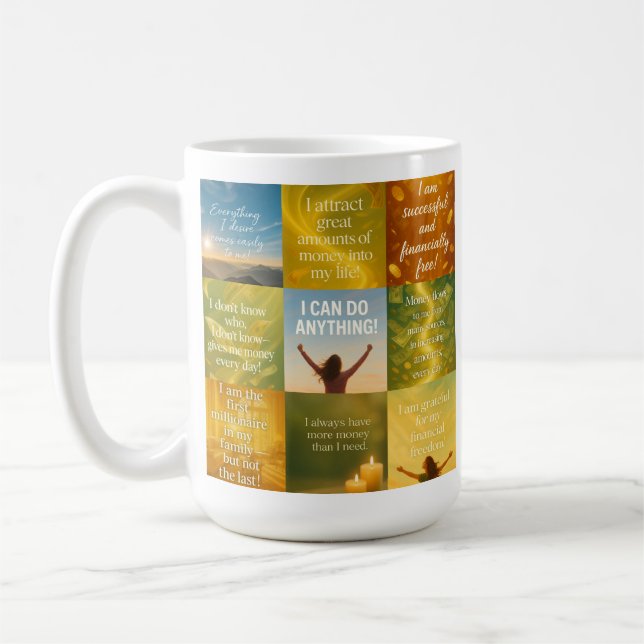 Mug Money Affirmation on your cup (Gauche)