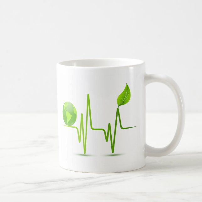 MUG MONITEUR DE COEUR DE LA TERRE DE PLANÈTE (Droite)