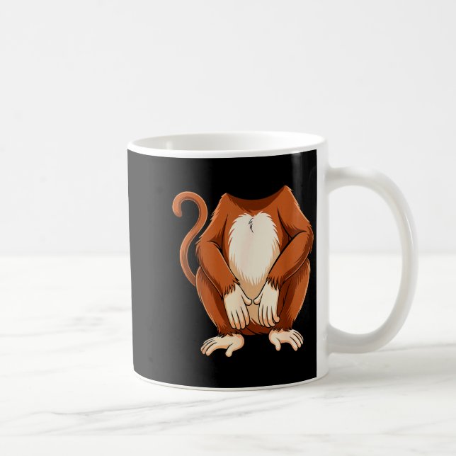 Mug Monkey Shirt Adult Kids Men Women Brown Monkey Cos (Droite)