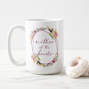 Mug Monnaie chic florissante et Mère blush de la marié