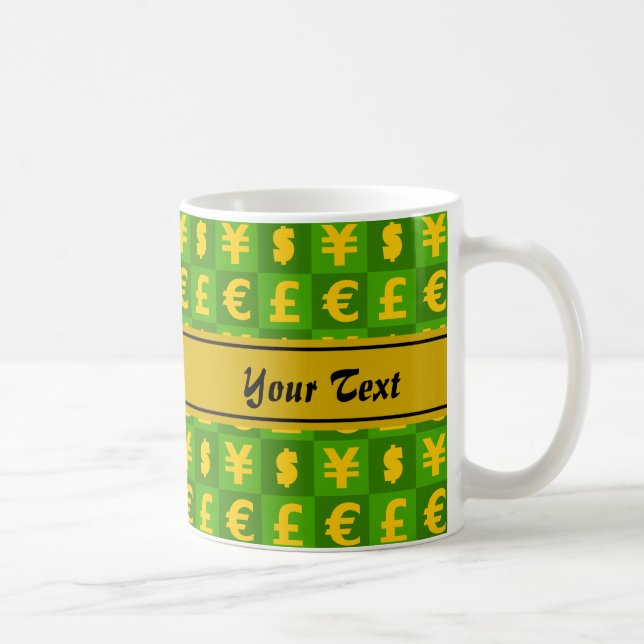 Mug Monnaies monétaires internationales signes motif (Droite)