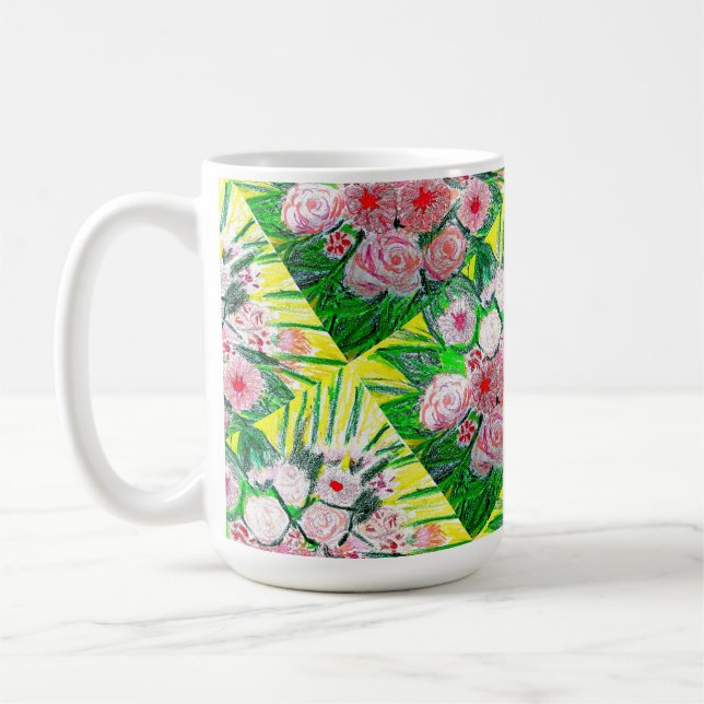 Mug Monochromatique, Roses, Dianthus caryophyllus, Ger (Gauche)