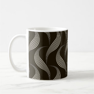 Mug Monochrome Vintage : Ornement géométrique sans joi