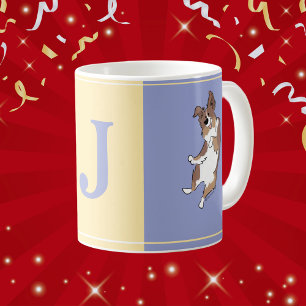 Mug Monogram Australian Shepherd Happy Color Block