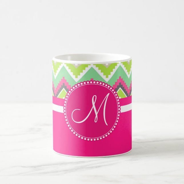 Mug Monogram Aztec Andes Tribal Mountains Chevron (Centre)