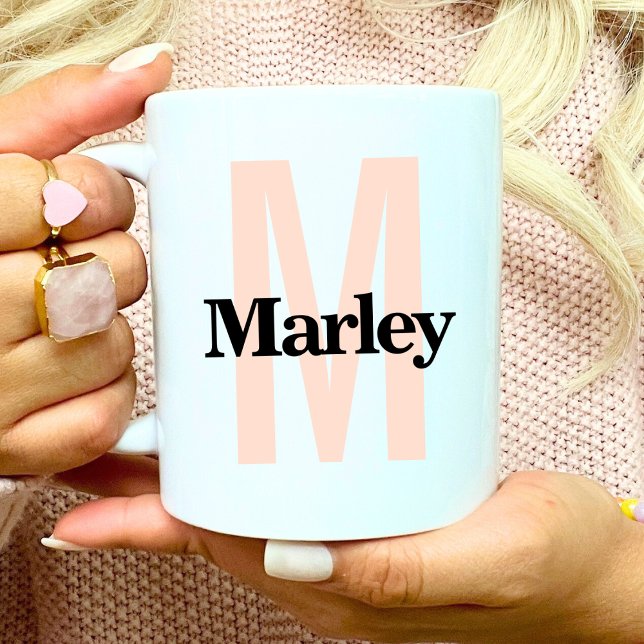 Mug Monogram Classic Bold Cute Nom initial Personnalis (Créateur téléchargé)