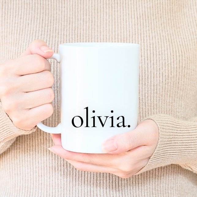 Mug Monogram Classic Elegant Minimum Black and White (Créateur téléchargé)