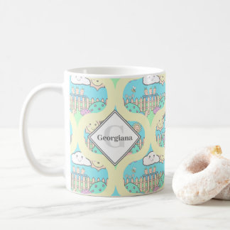 Mug Monogram Cute Pastel Kawaii Garden Retro Ogee