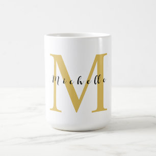 Mug Monogram Gold Couleur Votre Nom Cadeau spécial Bie