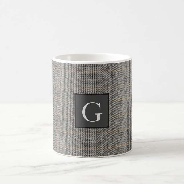 Mug Monogram Grey Tweed Groomsman Bestman Mariage Cade (Centre)