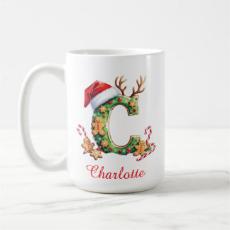 Mug Monogram initial c ginger men merry Christmas
