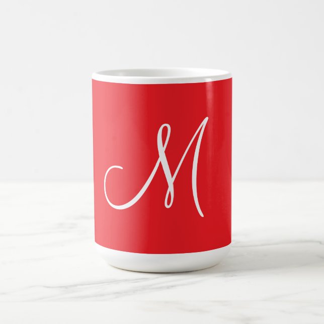 Mug MONOGRAM M, Red and White, (Centre)