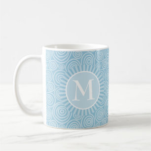 Mug Monogram Pastel Blue Spirals