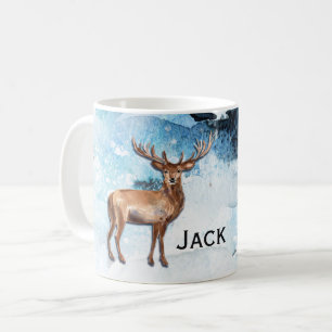 Mug Monogram Winter Stag Outdoorsman
