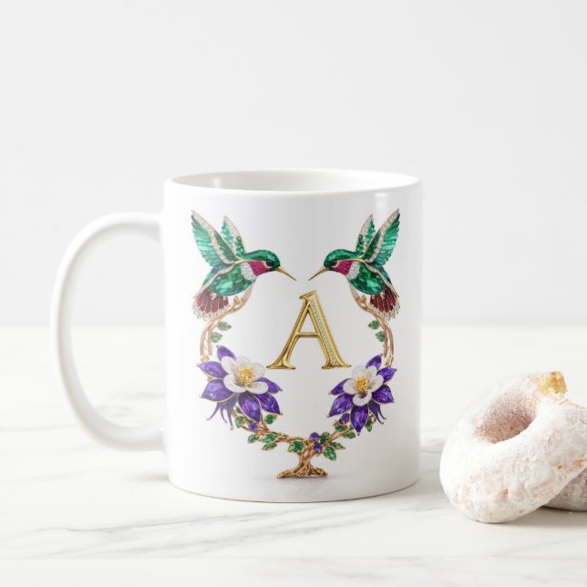 Mug Monogramme A Colibri Bijou de Luxe (Avec donut)
