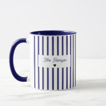 Monogramme à rayures bleu marine