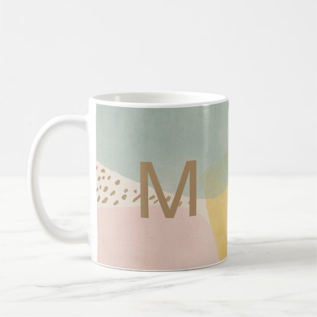 Mug Monogramme Abstrait moderne coloré (Gauche)