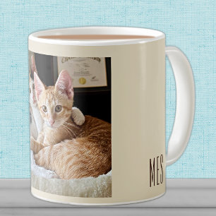 Mug Monogramme Ajoutez votre propre photo Cute Animaux