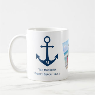 Mug Monogramme Ancre Maison de plage familiale