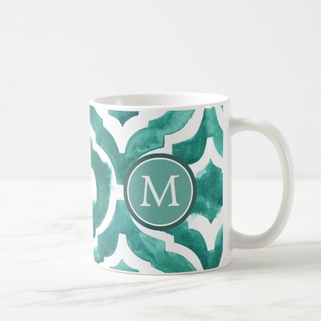 Mug Monogramme | Aquamarine Motif IV (Droite)