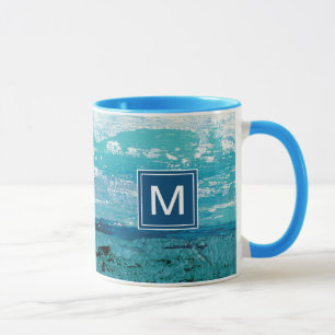 Mug Monogramme   Aquarelle bleu Sapphire