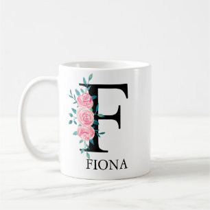 Mug Monogramme aquarelle personnalisée lettre unique F