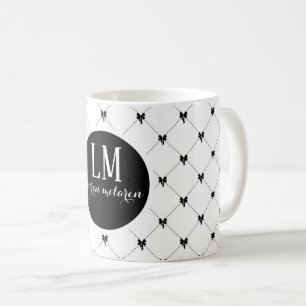 Mug Monogramme Arc Script Blanc & Noir