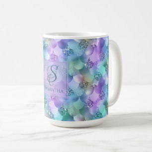 Mug Monogramme assez vibrant de mélange de sirène de