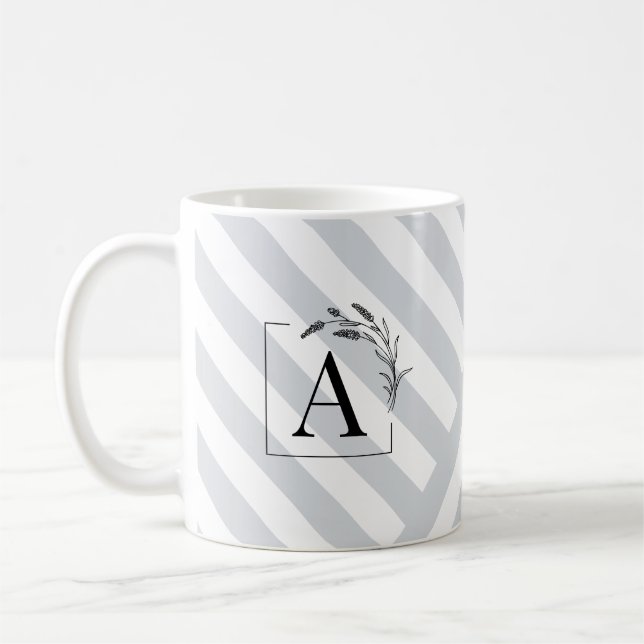 Mug Monogramme aux Brins de Lavande Élégants (Gauche)