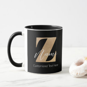 Mug Monogramme avec initiale Z et nom personnalisé