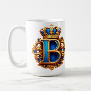 Mug Monogramme B en lettre royale bleue