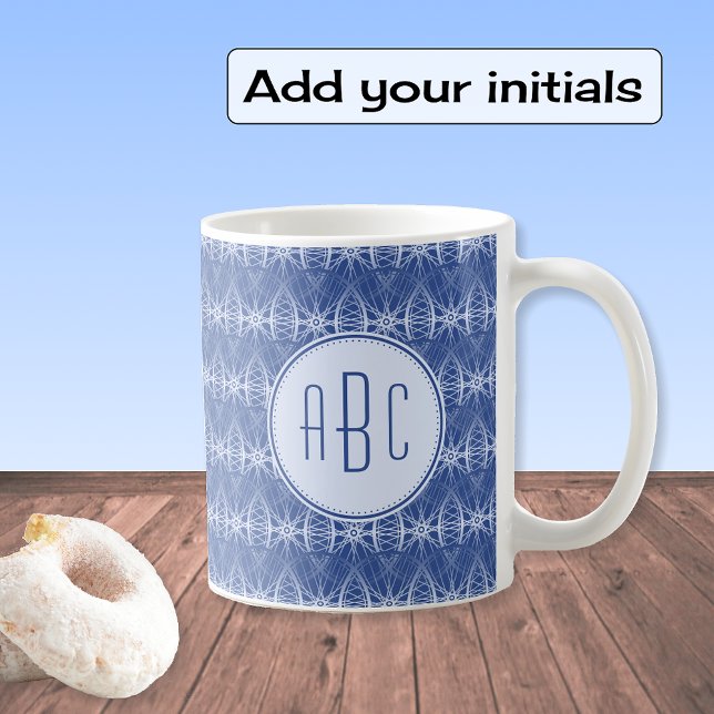 Mug Monogramme bleu vélo motif (Créateur téléchargé)