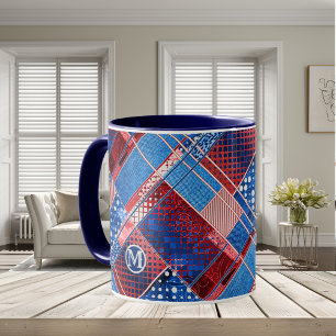 Mug Monogramme Blue Jeans Motif de chaudière