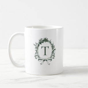 Mug Monogramme botanique vert vintage