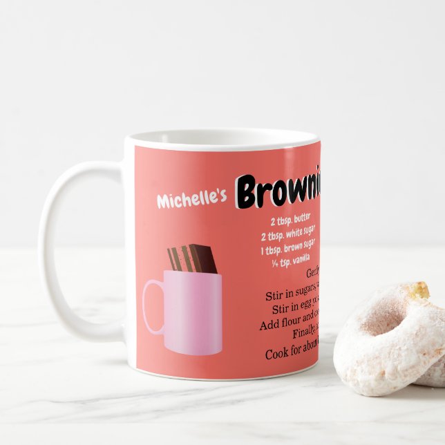 Mug Monogramme Brownie Recette Extraordinaire Funny Mu (Avec donut)