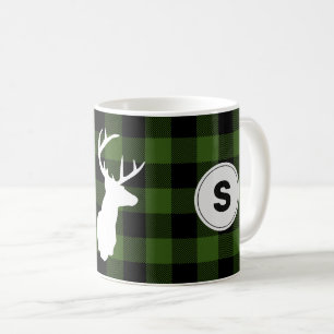 Mug Monogramme Buffalo Plaid Lumberjack Elk