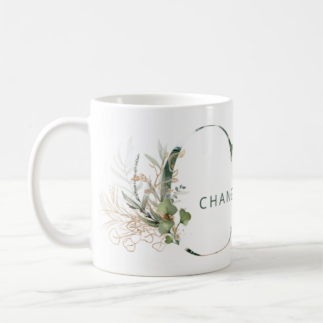 Mug Monogramme "C" d'Eucalyptus Botanique D'Or Personn (Gauche)