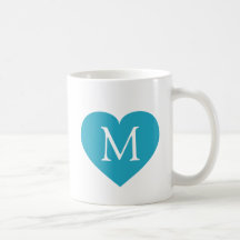 Monogramme cardiaque Turquoise