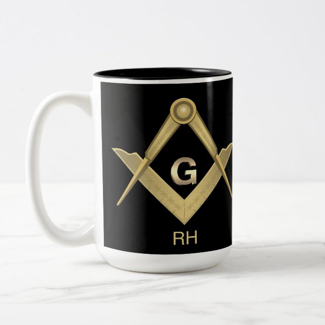 Mug Monogrammé Carré Classé & Compas (Gauche)