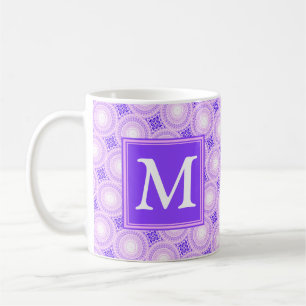 Mug Monogramme cercles violets motif