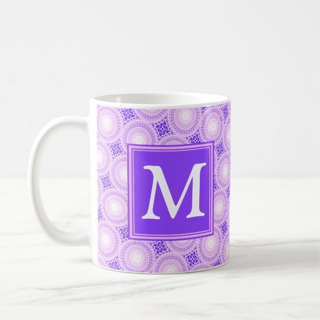 Mug Monogramme cercles violets motif (Gauche)