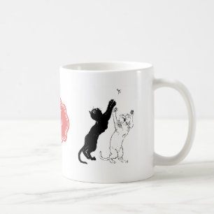 Mug Monogramme Chat noir Art Nouveau Conversation Noir