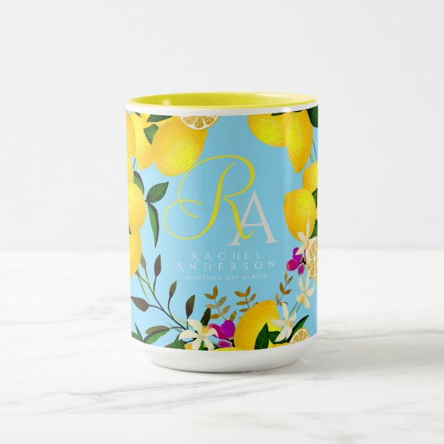 Mug Monogramme citron Brown (Centre)