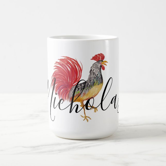 Mug Monogramme Coq Rouge (Centre)