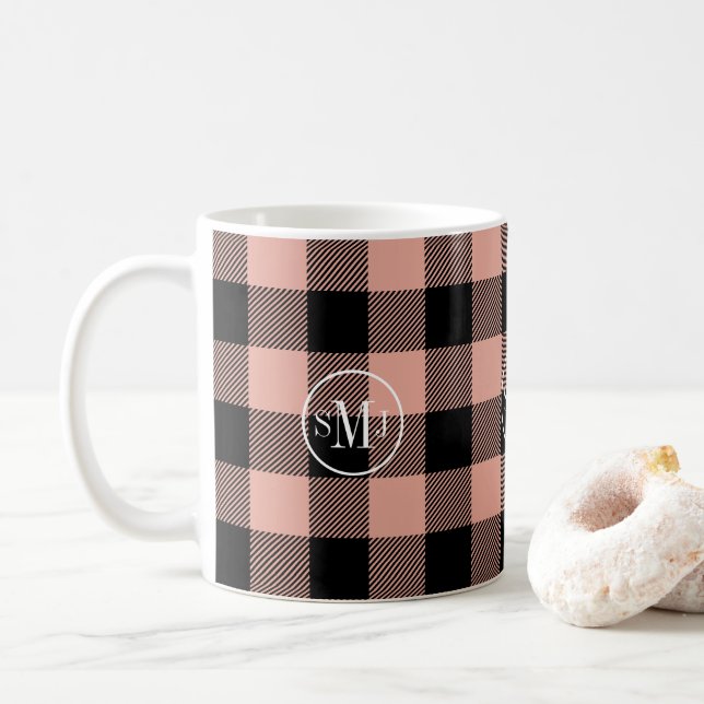 Mug Monogramme Corail Pink Buffalo Plantation (Avec donut)